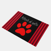 Paillasson Italien Méfiez-vous du Motif Cat Paw (Incliné)