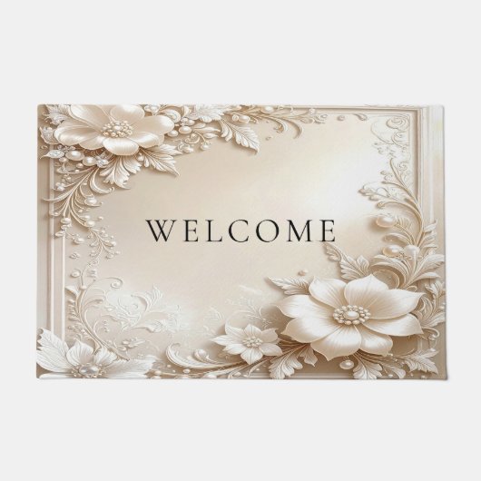 Paillasson Ivory Flowers Doormat (Devant)