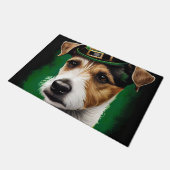 Paillasson Jack Russell Chien en robe de fête St. Patrick (Incliné)
