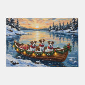 Paillasson Jack Russell Terrier Christmas Boat Holiday (Devant)