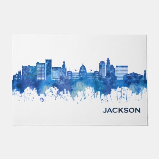 Paillasson Jackson Mississippi Skyline Blue (Devant)