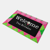 Paillasson Jacquard Pink and Green Golf Welcome Entrée (Incliné)