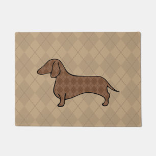 Paillasson Jacquard rétro Dachshund Doormat