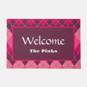 Paillasson Jacquard Rose, Bubblegum Rose, Rose Chaud, Rose pâ (Devant)