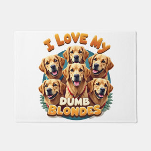 Paillasson J'adore mes Golden Retrievers Blondes Idiotes Vint
