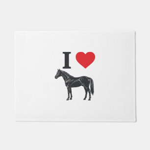 Paillasson J'aime les chevaux dessin de chemise de gravure vi
