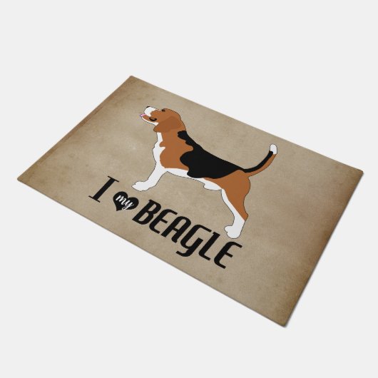 Paillasson J'aime mon Beagle Rustique (Incliné)