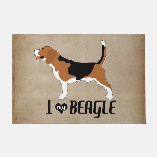 Paillasson J'aime mon Beagle Rustique (Devant)