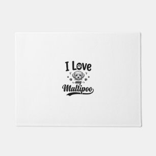 Paillasson J'aime mon design de chien vintage gravure Maltipo