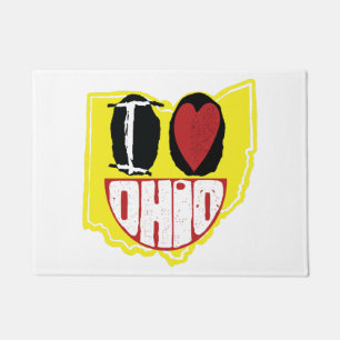 Paillasson J'Aime Ohio Sourire Un Visage Heureux