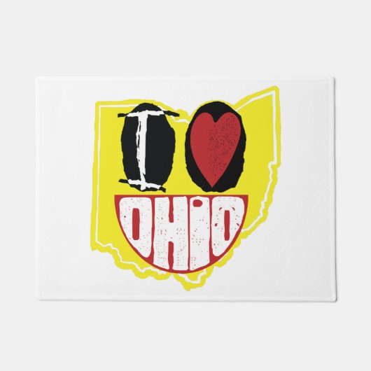 Paillasson J'Aime Ohio Sourire Un Visage Heureux (Devant)