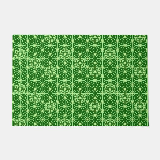 Paillasson Japonais Asanoha Motif, Emerald et Lime Green (Devant)