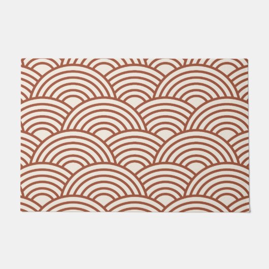 Paillasson Japonaise Seigaiha Vave Rust Terracotta (Devant)