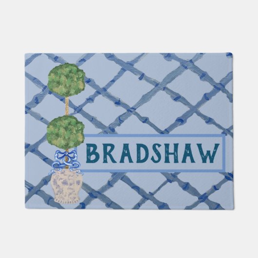 Paillasson Jar de jarres de gingembre de Chinoiserie peinte (Devant)