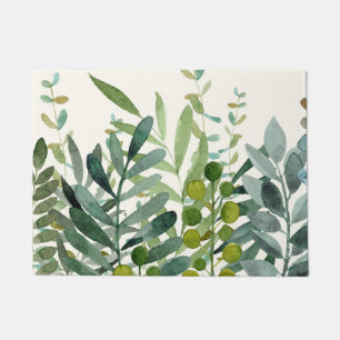 Paillasson Jardin-Aquarelle Feuilles botaniques  