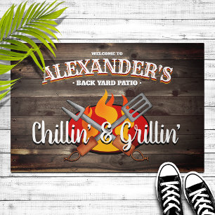Paillasson Jardin personnalisé Chillin' et Grillin' Patio