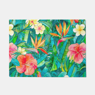 Paillasson Jardin tropical classique en aquarelles
