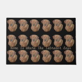 Paillasson jaune labrador retreiver chien portrait slogan amu (Devant)