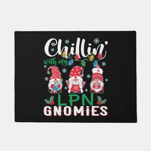 Paillasson Je Passe Avec Mon Lpn Gnomies Xmas Light Nurse (Devant)