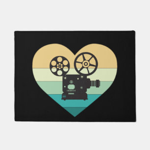 Paillasson Je suis amoureux du projecteur de cinéma rétro