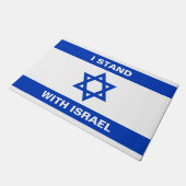 Paillasson Je suis avec Israël coutume texte blanc drapeau Is (Incliné)