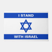 Paillasson Je suis avec Israël coutume texte blanc drapeau Is (Devant)