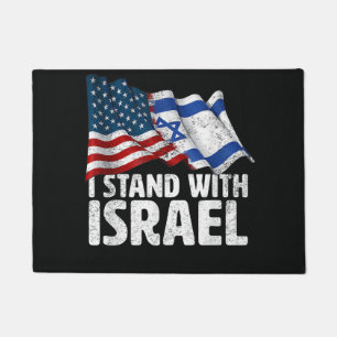 Paillasson Je suis avec Israël Drapeau américain USA