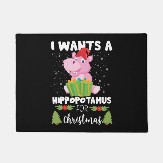 Paillasson Je Veux Un Hippopotame Pour Noël (Devant)