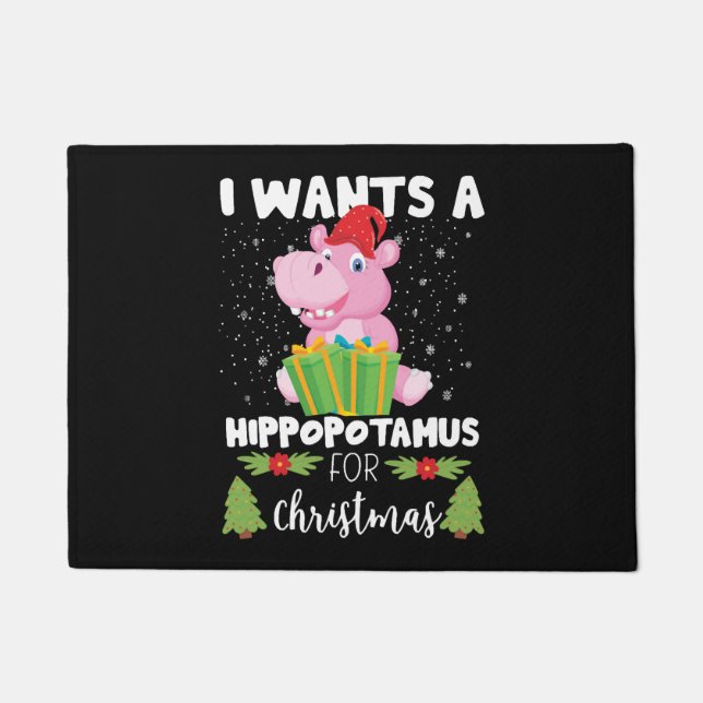 Paillasson Je Veux Un Hippopotame Pour Noël (Devant)
