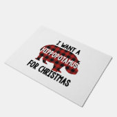 Paillasson Je veux un hippopotame pour Noël (Incliné)