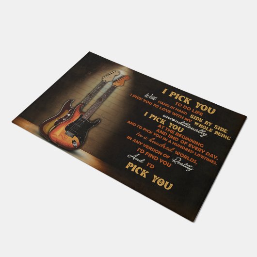 Paillasson Je Vous Choisis Guitare Mat, Guitare Lovers Cadeau (Incliné)