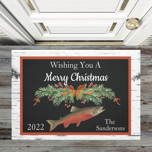 Paillasson Je vous souhaite un joyeux Noël truite pêche