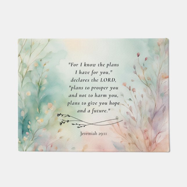 Paillasson Jérémie 29:11 Image du couplet de la Bible (Devant)