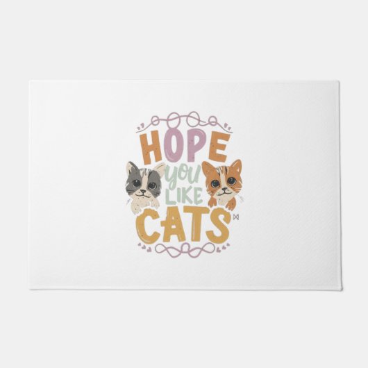 Paillasson J'espère que vous aimez les chats (Devant)