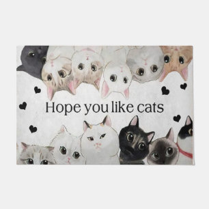 Paillasson J'Espère Que Vous Aimez Les Chats, Porte Du Chat,
