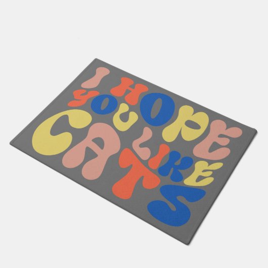 Paillasson J'Espère Que Vous Aimez Les Chats Style Rétro (Incliné)