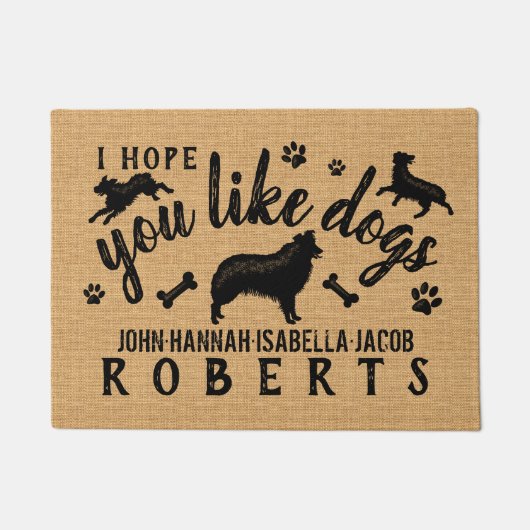 Paillasson J'espère que vous aimez les chiens drôle Chien de  (Devant)