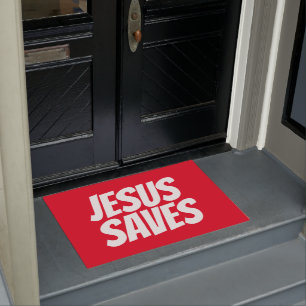 Paillasson Jésus Sauvait Christian Front Domat