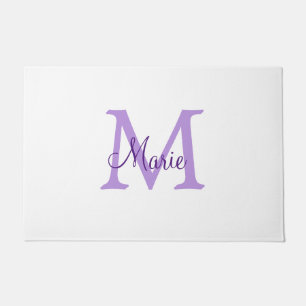 Paillasson jeté simple minimal ajouter nom monogramme rose ro