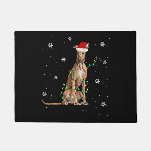 Paillasson Jeu de Noël léger de Whippet Père Noël Whippet Xma (Devant)