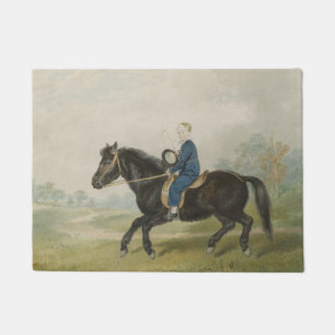 Paillasson Jeune garçon faisant l'équation d'un poney (par Pe