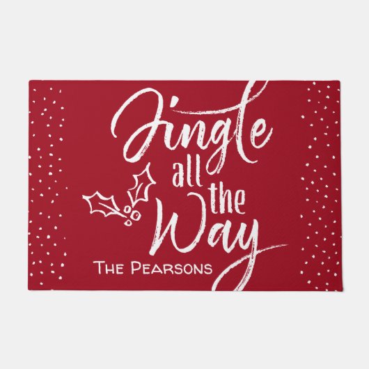 Paillasson Jingle All Way - Noël personnalisé (Devant)