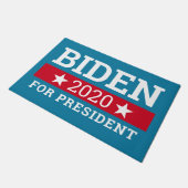 Paillasson Joe Biden 2020 pour le président - Turquoise Blue  (Incliné)