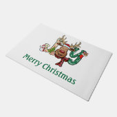 Paillasson Joie personnalisée Reindeer Fun Noël (Incliné)
