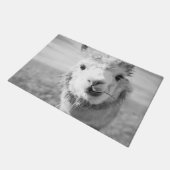 Paillasson Joli Alpaka bw 1 #animal #nature (Incliné)