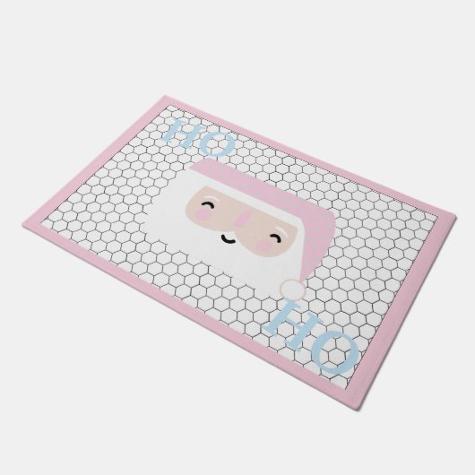 Paillasson Joli Carrelage Design rose Noël (Incliné)