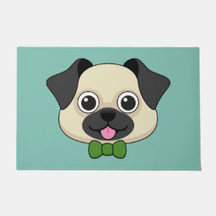 Paillasson Joli chien Carlin avec Papillon