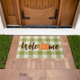 Paillasson Joli Citrouille Bienvenue Wordart Sur Fall Green E