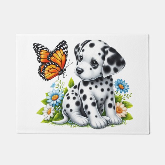 Paillasson Joli(e) ami(e) dalmate/papillon (Devant)