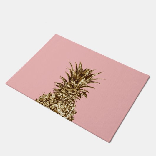 Paillasson Joli élégant or girly & ananas rose pastel (Incliné)